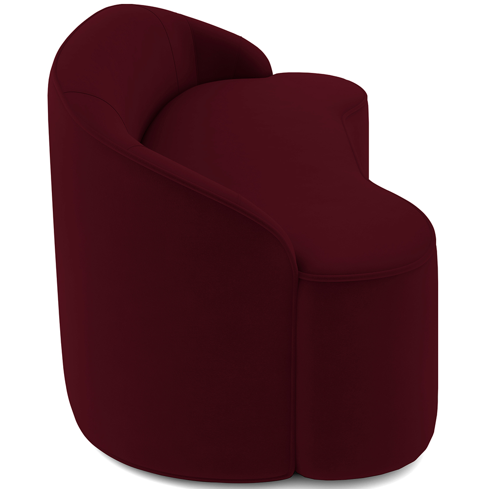 Sofá 4 Lugares Curvo Sala de Estar Living Lótus D02 Veludo Marsala 280 cm C-278 - Lyam