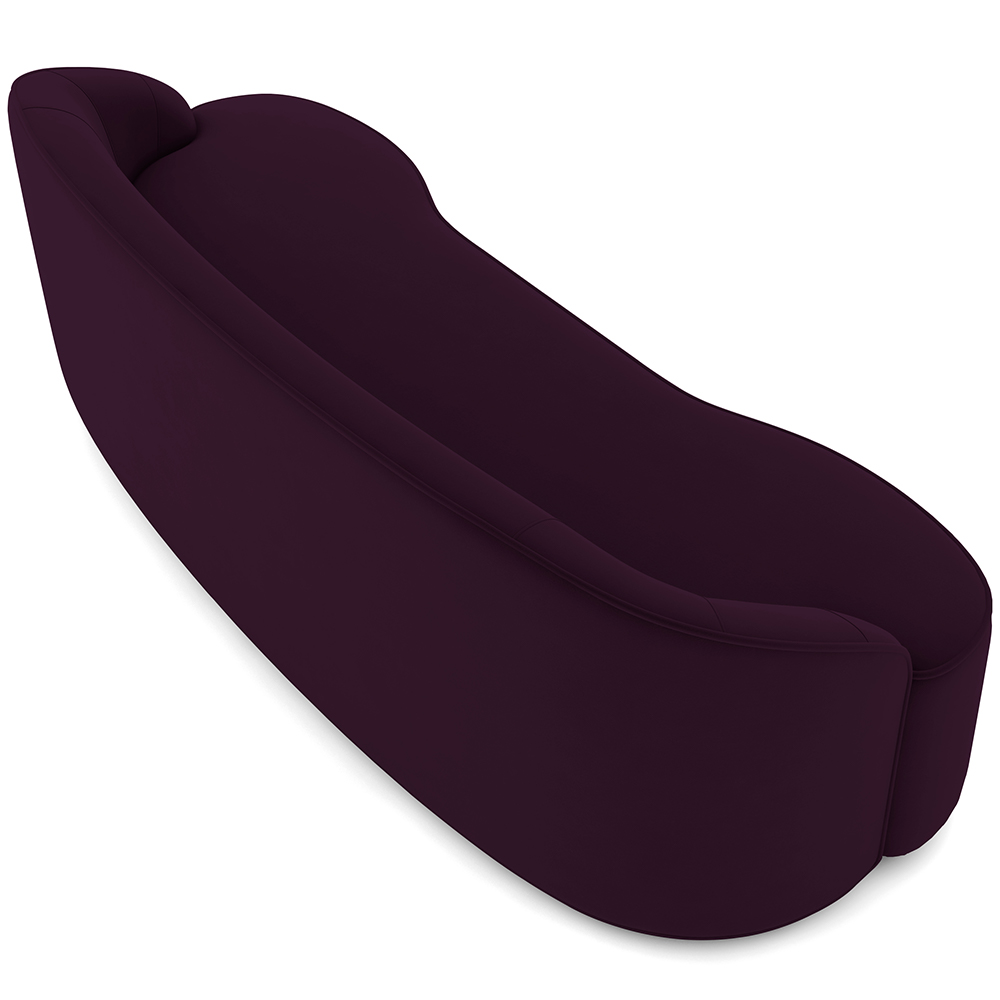Sofá 4 Lugares Curvo Sala de Estar Living Lótus D02 Veludo Roxo 230 cm C-292 - Lyam Decor