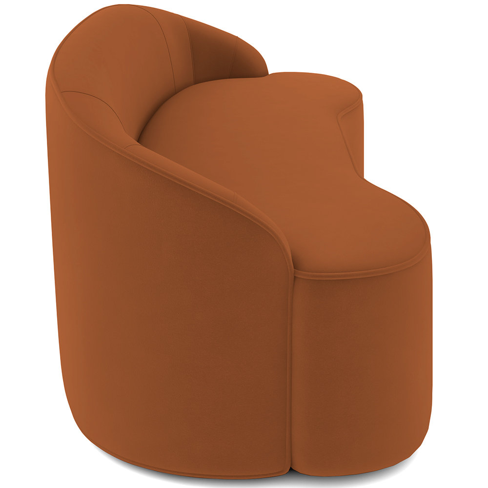 Sofá 4 Lugares Curvo Sala de Estar Living Lótus D02 Veludo Telha 280 cm C-262 - Lyam