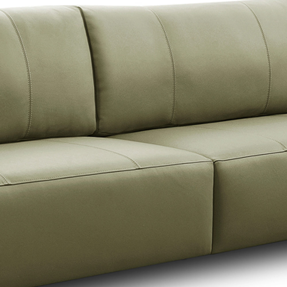Sofá 4 Lugares Para Sala Living Industrial 264cm Italy L06 Couro Verde Musgo - Lyam Decor