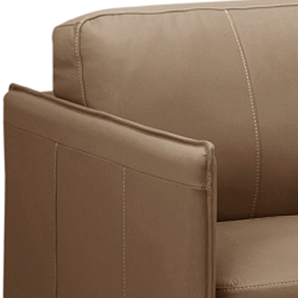 Sofá 4 Lugares Para Sala Living Industrial 270cm Romero L06 Couro Marrom Claro - Lyam Decor