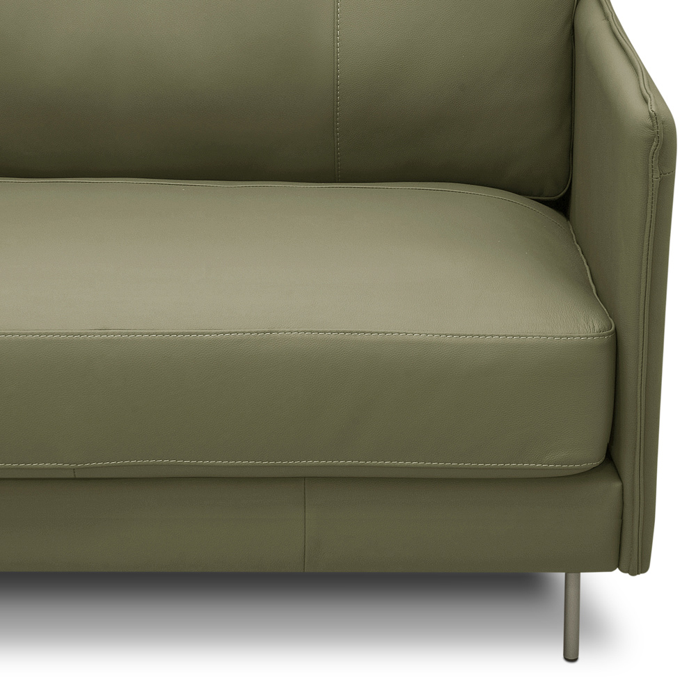 Sofá 4 Lugares Para Sala Living Industrial 270cm Romero L06 Couro Verde Musgo - Lyam Decor