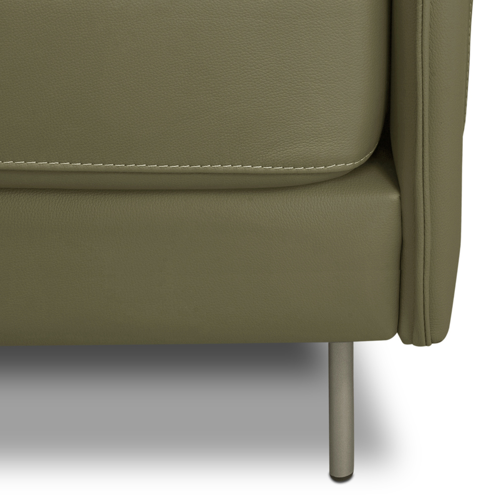 Sofá 4 Lugares Para Sala Living Industrial 270cm Romero L06 Couro Verde Musgo - Lyam Decor