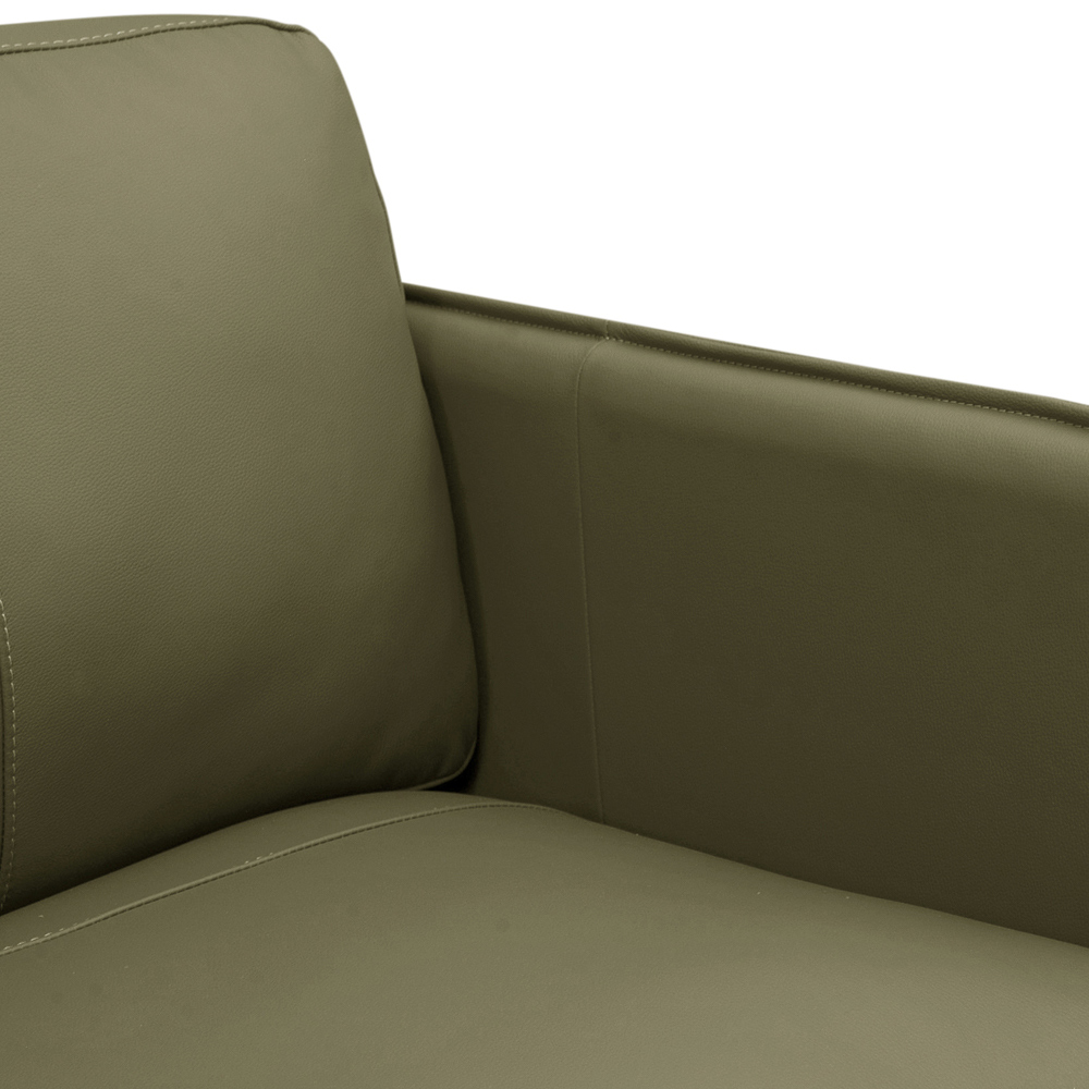 Sofá 4 Lugares Para Sala Living Industrial 270cm Romero L06 Couro Verde Musgo - Lyam Decor