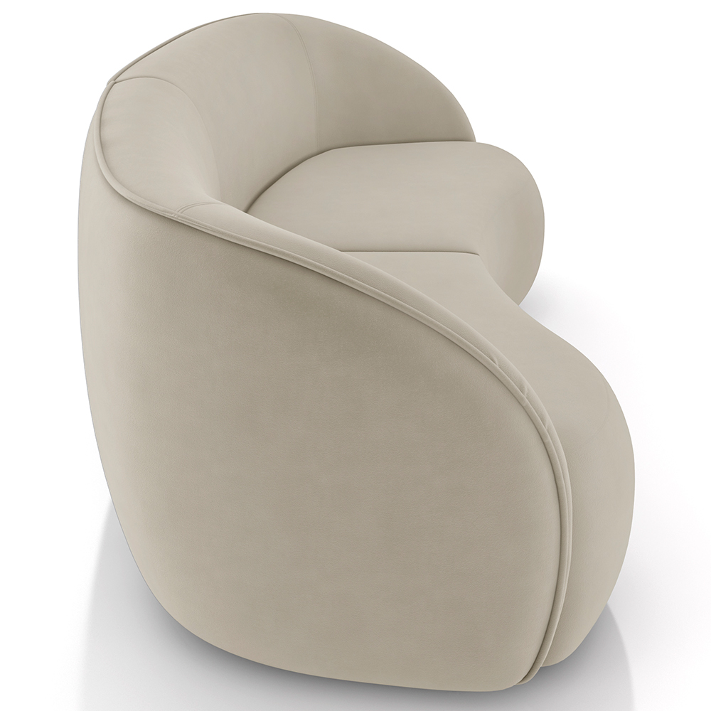 Sofá 4 Lugares Para Sala Living Orgânico 240cm Eron M03 Veludo Bege - Lyam Decor