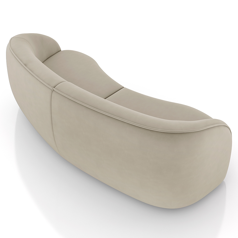 Sofá 4 Lugares Para Sala Living Orgânico 240cm Eron M03 Veludo Bege - Lyam Decor