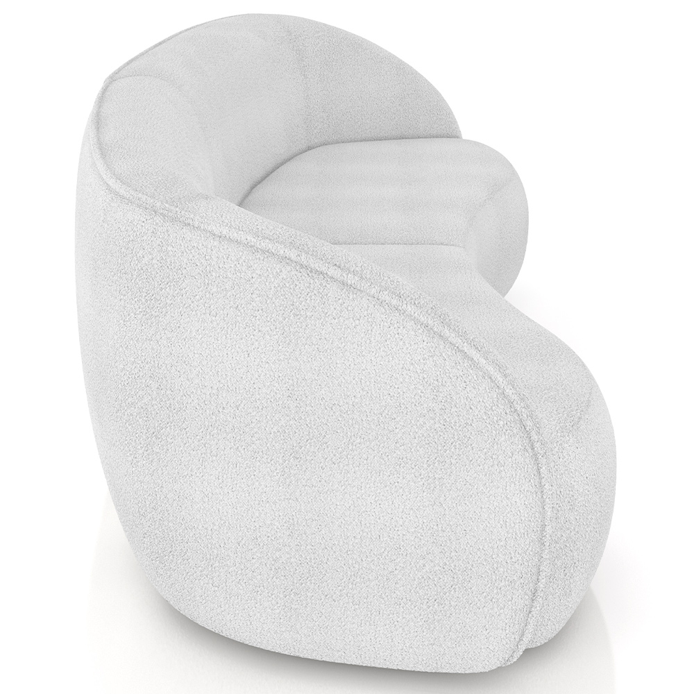Sofá 4 Lugares Para Sala Living Orgânico 288cm Eron M03 Bouclê Branco - Lyam Decor