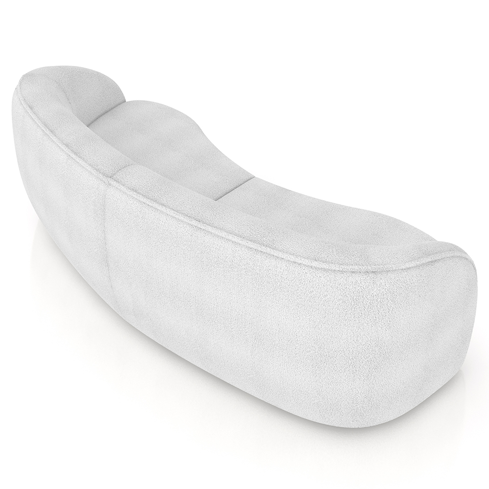 Sofá 4 Lugares Para Sala Living Orgânico 288cm Eron M03 Bouclê Branco - Lyam Decor