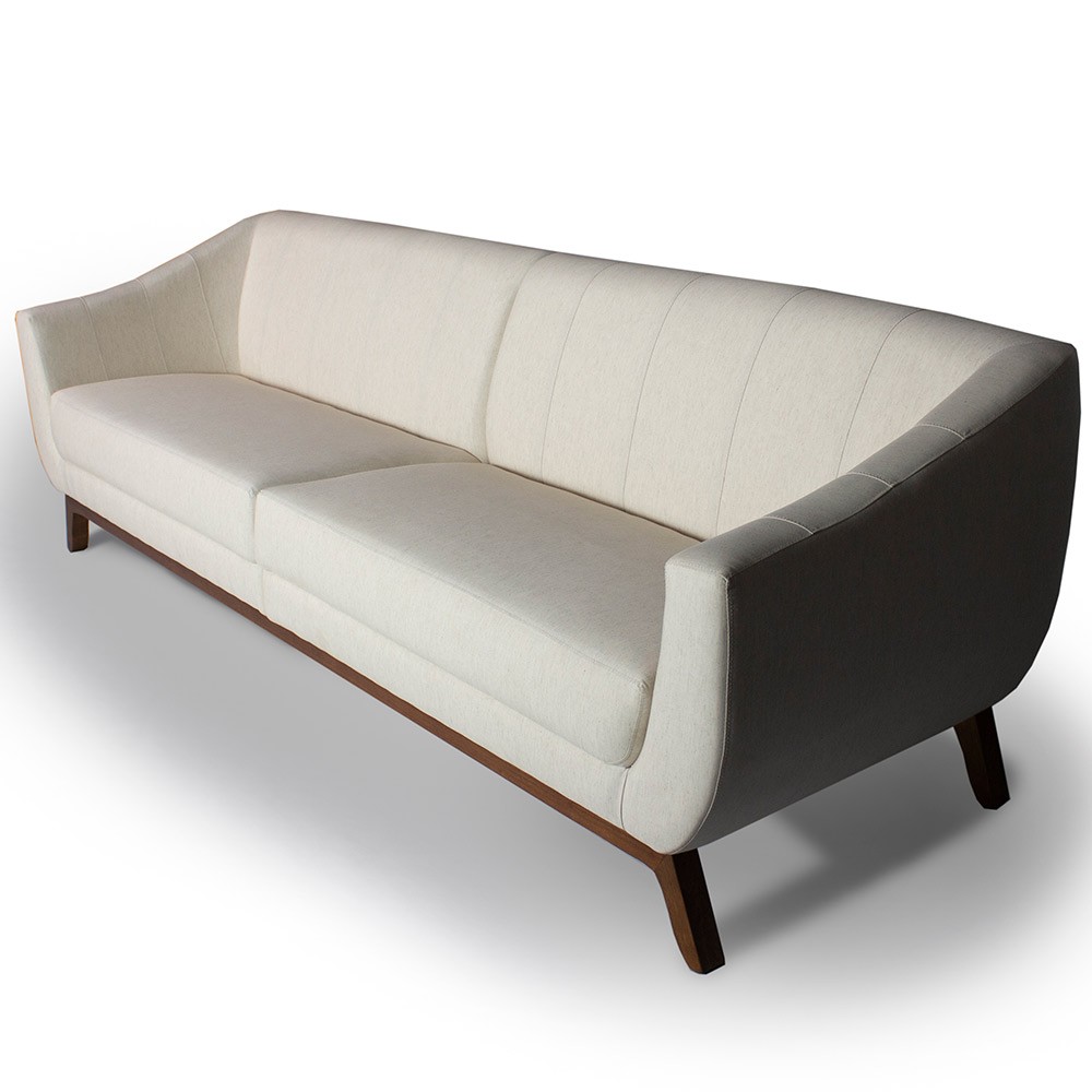 Sofá 4 Lugares Para Sala de Estar Atenas 260 cm D02 Linho Bege C-443 - Lyam Decor