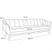 Sofá 4 Lugares Para Sala de Estar Atenas 260 cm D02 Linho Bege C-443 - Lyam Decor