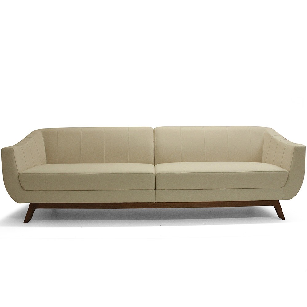 Sofá 4 Lugares Para Sala de Estar Atenas 280 cm D02 Linho Bege B-298 - Lyam Decor