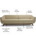 Sofá 4 Lugares Para Sala de Estar Atenas 280 cm D02 Linho Bege B-298 - Lyam Decor