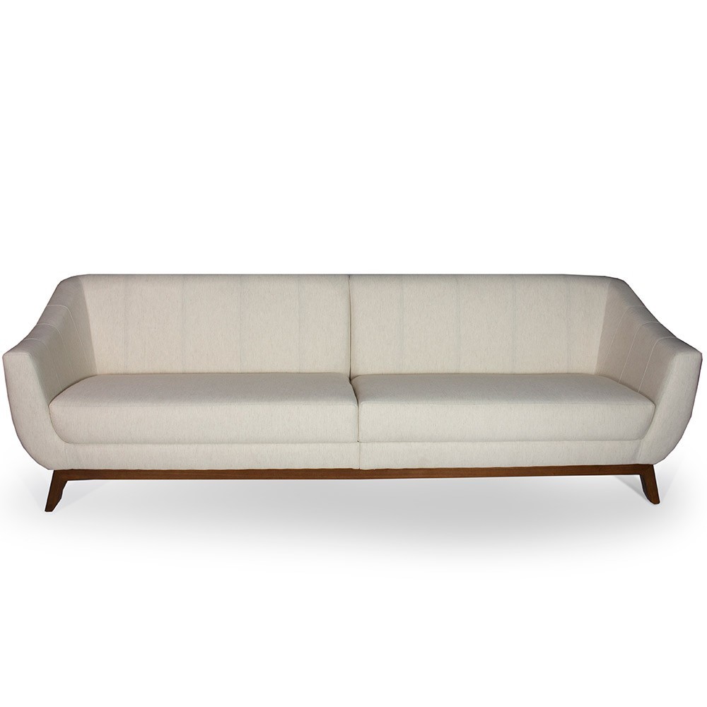 Sofá 4 Lugares Para Sala de Estar Atenas 300 cm D02 Linho Bege C-443 - Lyam Decor