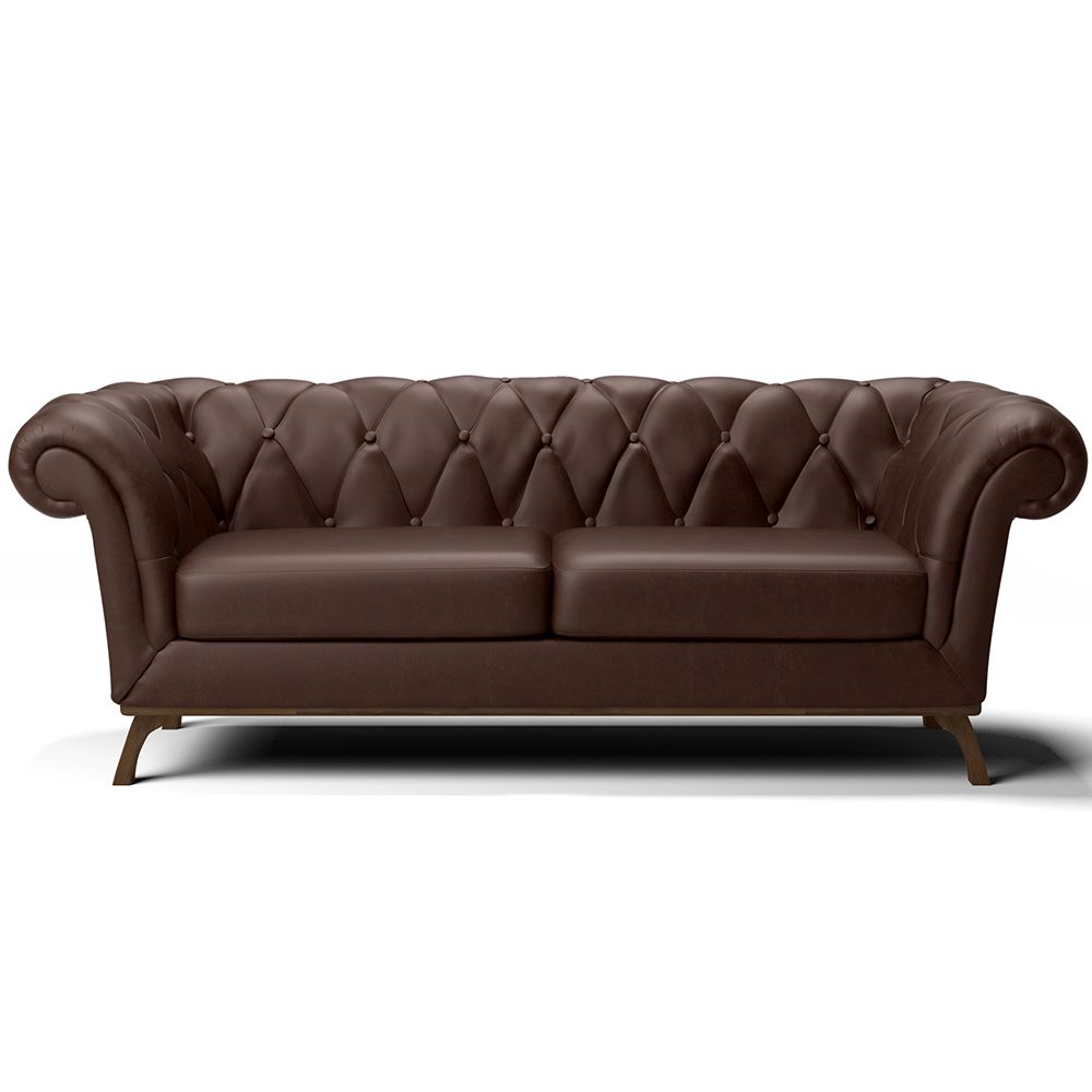 Sofá 4 Lugares Para Sala de Estar Império 260 cm D02 Corano Marrom C-34 - Lyam Decor