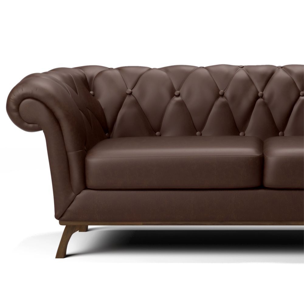 Sofá 4 Lugares Para Sala de Estar Império 260 cm D02 Corano Marrom C-34 - Lyam Decor
