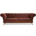 Sofá 4 Lugares Para Sala de Estar Império 260 cm D02 Veludo Marrom B-276 - Lyam Decor