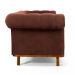 Sofá 4 Lugares Para Sala de Estar Império 260 cm D02 Veludo Marrom B-276 - Lyam Decor