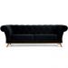 Sofá 4 Lugares Para Sala de Estar Império 260 cm D02 Veludo Preto B-300 - Lyam Decor