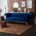 Sofá 4 Lugares Para Sala de Estar Império 280 cm D02 Veludo Azul Oxford C-304 - Lyam Decor