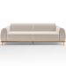 Sofá 4 Lugares Para Sala de Estar Kiev 280cm D02 Base Castanho Pés D'ouro Bouclê Creme C-54 - Lyam Decor