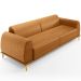 Sofá 4 Lugares Para Sala de Estar Kiev 300cm D02 Base Castanho Pés D'ouro Couríssimo Whisky B-90 - Lyam Decor