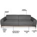 Sofá 4 Lugares Para Sala de Estar Molino 260 cm D02 Linho Cinza C-416 - Lyam Decor