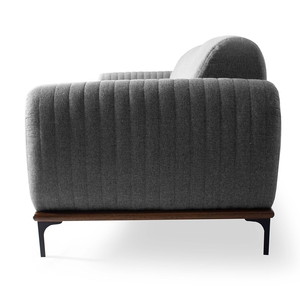 Sofá 4 Lugares Para Sala de Estar Molino 260 cm D02 Linho Cinza C-416 - Lyam Decor