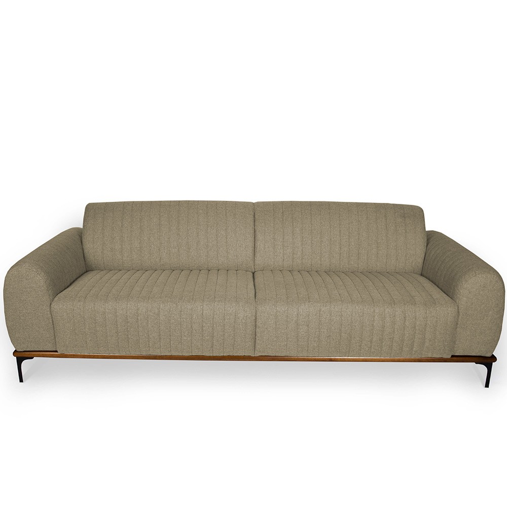 Sofá 4 Lugares Para Sala de Estar Molino 280 cm D02 Linho Bege C-129 - Lyam Decor