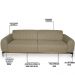 Sofá 4 Lugares Para Sala de Estar Molino 280 cm D02 Linho Bege C-129 - Lyam Decor
