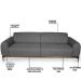 Sofá 4 Lugares Para Sala de Estar Molino 280 cm D02 Linho Cinza C-416 - Lyam Decor