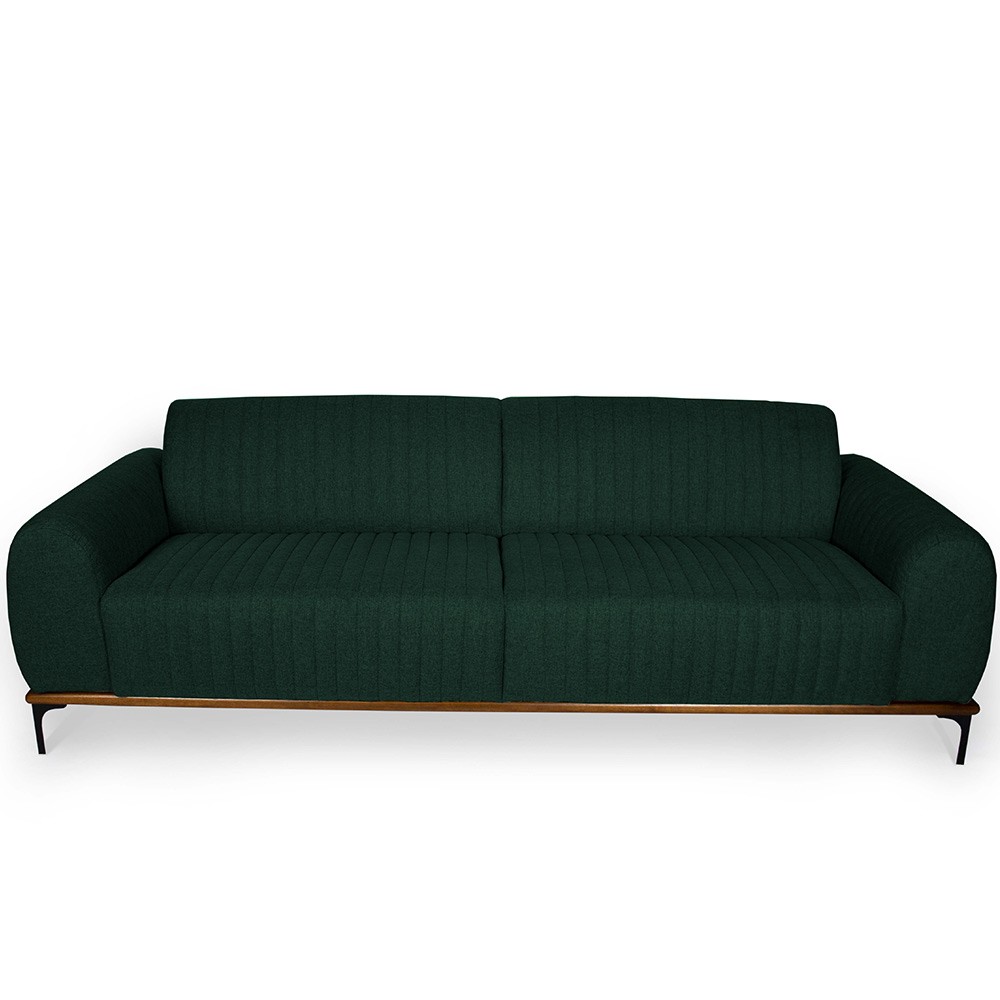 Sofá 4 Lugares Para Sala de Estar Molino 280 cm D02 Linho Verde Musgo C-117 - Lyam Decor