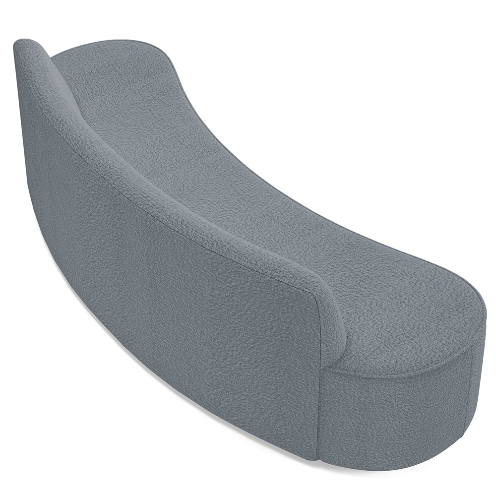 Sofá 4 Lugares Sala de Estar Cancún D02 Bouclê Cinza Escuro 280 cm B-64 - Lyam Decor
