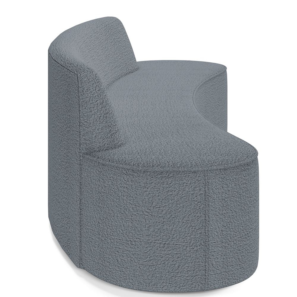 Sofá 4 Lugares Sala de Estar Cancún D02 Bouclê Cinza Escuro 280 cm B-64 - Lyam Decor
