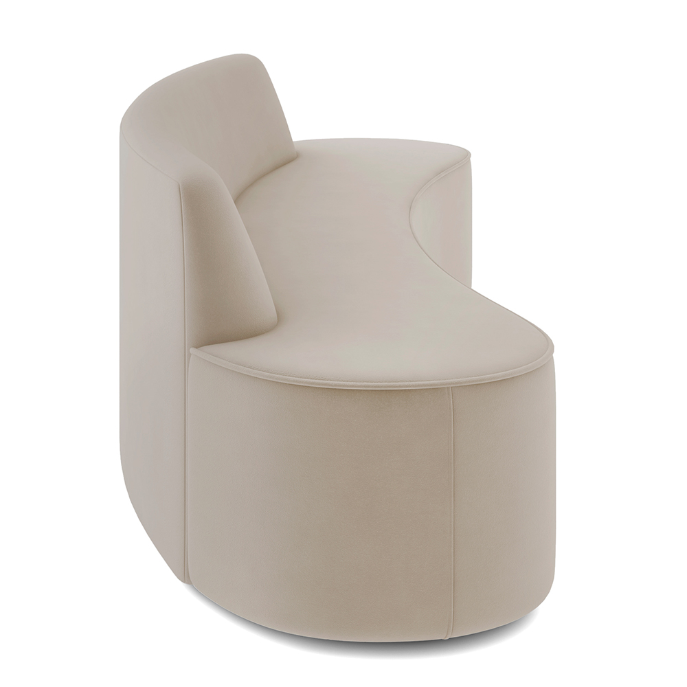 Sofá 4 Lugares Sala de Estar Cancún D02 Veludo Champagne 230 cm C-68 - Lyam Decor