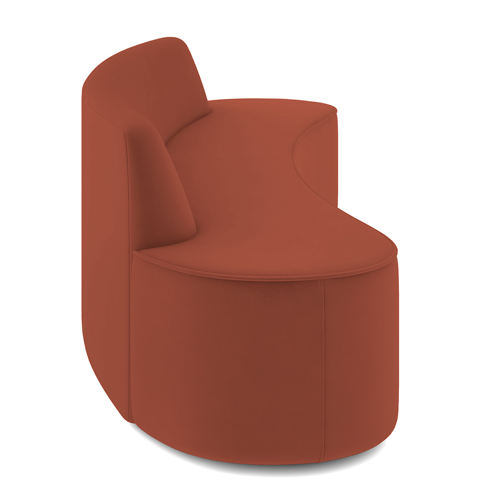 Sofá 4 Lugares Sala de Estar Cancún D02 Veludo Terracota 280 cm C-417 - Lyam Decor