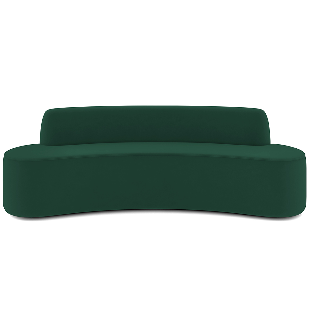 Sofá 4 Lugares Sala de Estar Cancún D02 Veludo Verde Musgo 230 cm C-303 - Lyam Decor