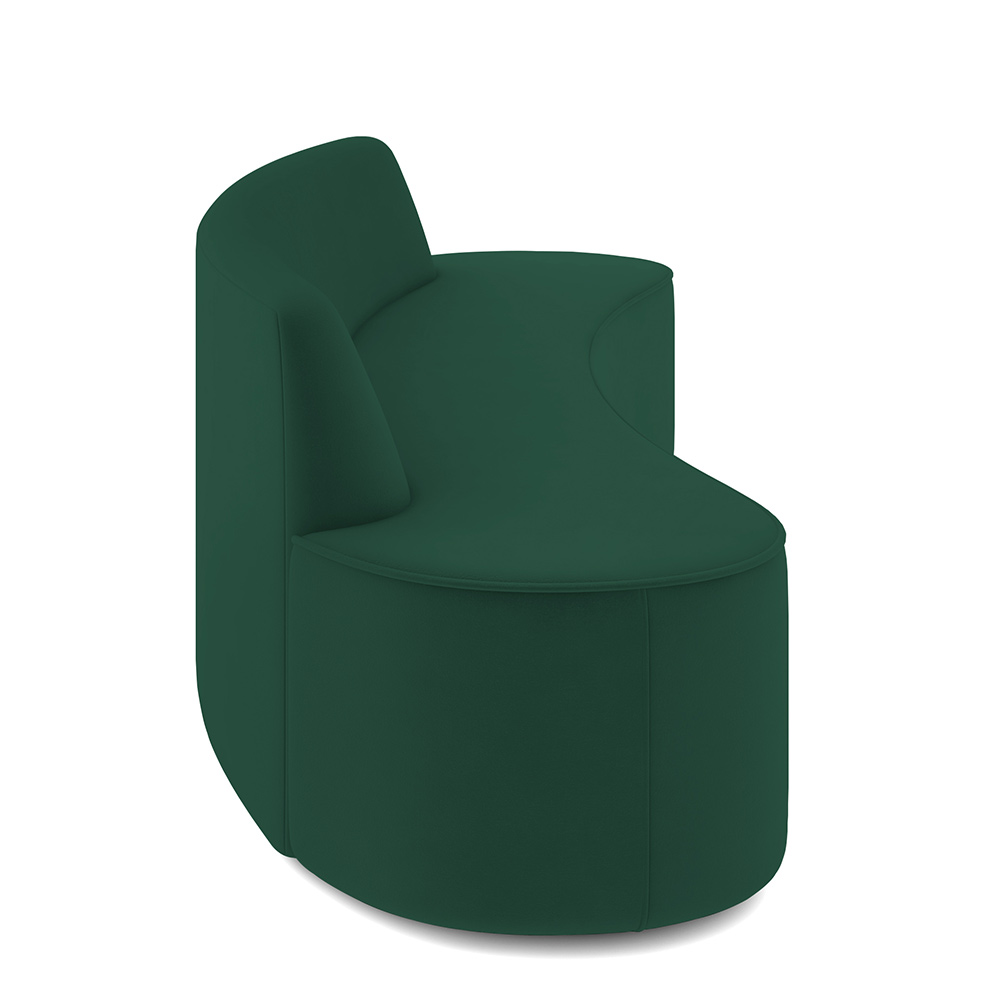 Sofá 4 Lugares Sala de Estar Cancún D02 Veludo Verde Musgo 230 cm C-303 - Lyam Decor