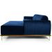 Sofá 4 Lugares com Chaise Direito Para Sala Molino 255 cm D02 Veludo Azul Oxford C-304 - Lyam Decor