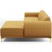 Sofá 4 Lugares com Chaise Direito Para Sala de Estar Molino 265cm D02 Base Castanho Pés D'ouro Prime Bouclê Mostarda PB-03 - Lyam Decor