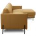 Sofá 4 Lugares com Chaise Direito Sala Living 300cm Amábile L06 Couro Marrom Claro - Lyam Decor