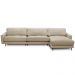 Sofá 4 Lugares com Chaise Direito Sala Living 316cm Logus L06 Couro Bege Areia - Lyam Decor