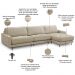Sofá 4 Lugares com Chaise Direito Sala Living 316cm Logus L06 Couro Bege Areia - Lyam Decor