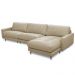 Sofá 4 Lugares com Chaise Direito Sala Living 316cm Logus L06 Couro Bege Areia - Lyam Decor