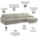 Sofá 4 Lugares com Chaise Direito Sala Living 316cm Logus L06 Couro Pérola - Lyam Decor