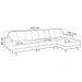 Sofá 4 Lugares com Chaise Direito Sala Living 316cm Logus L06 Couro Pérola - Lyam Decor