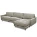 Sofá 4 Lugares com Chaise Direito Sala Living 316cm Logus L06 Couro Pérola - Lyam Decor