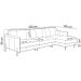 Sofá 4 Lugares com Chaise Direito Sala Living 330cm Amábile L06 Couro Marrom Claro - Lyam Decor