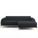 Sofá 4 Lugares com Chaise Direito Sala de Estar Molino 255cm D02 Linho Chumbo D-465 - Lyam Decor