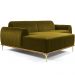 Sofá 4 Lugares com Chaise Esquerdo Para Sala Molino 255cm D02 Veludo Mostarda B-260 - Lyam Decor