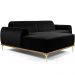 Sofá 4 Lugares com Chaise Esquerdo Para Sala Molino 255cm D02 Veludo Preto B-300 - Lyam Decor